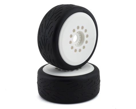 JConcepts Speed Claw Belted Tire Pre-Mounted w/Cheetah Speed-Run Wheel (White) (2) *Clearance