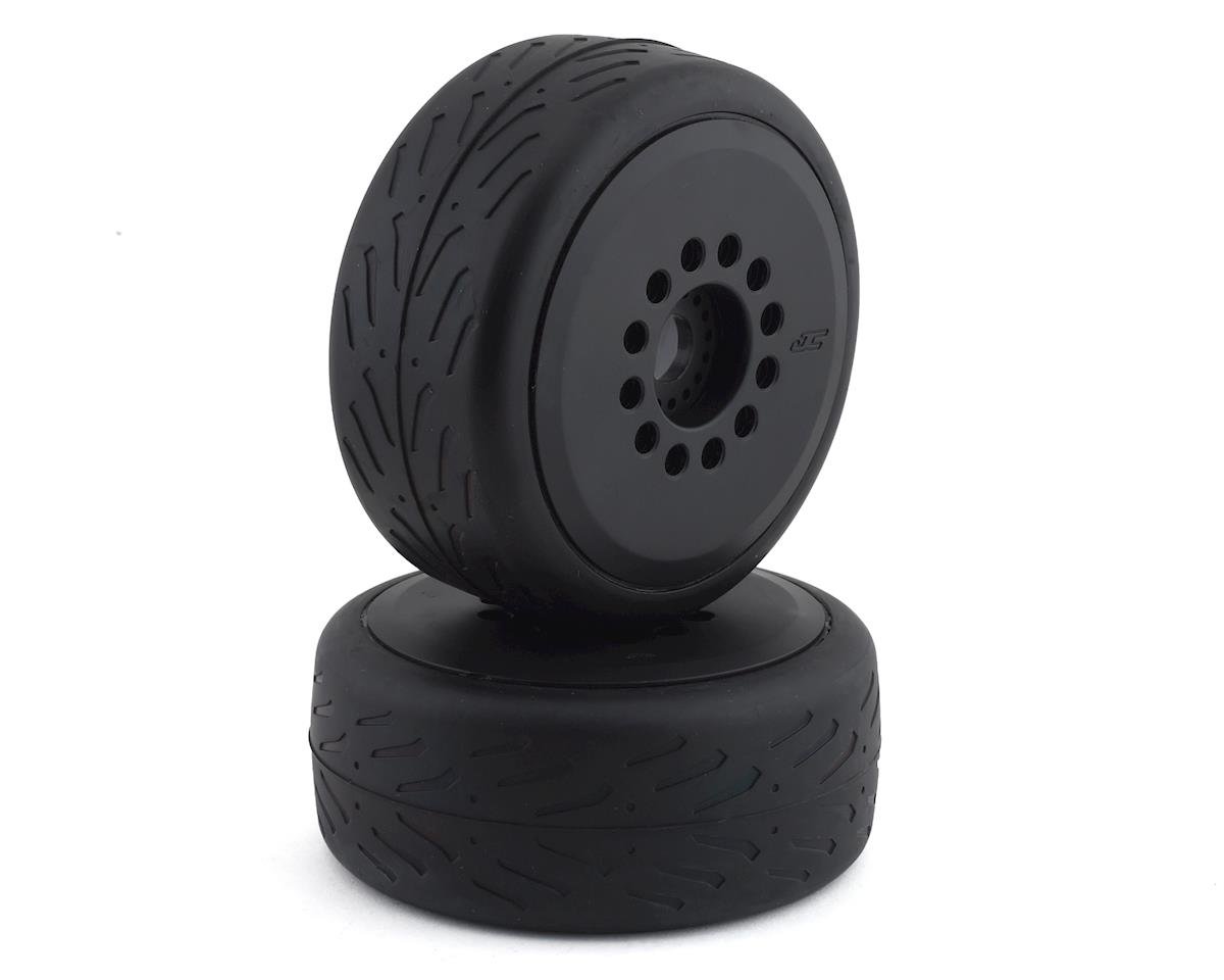 JConcepts Speed ​​Claws Belted Tires premontados con Cheetah Speed-Run Wheel (negro) (2) *Liquidación