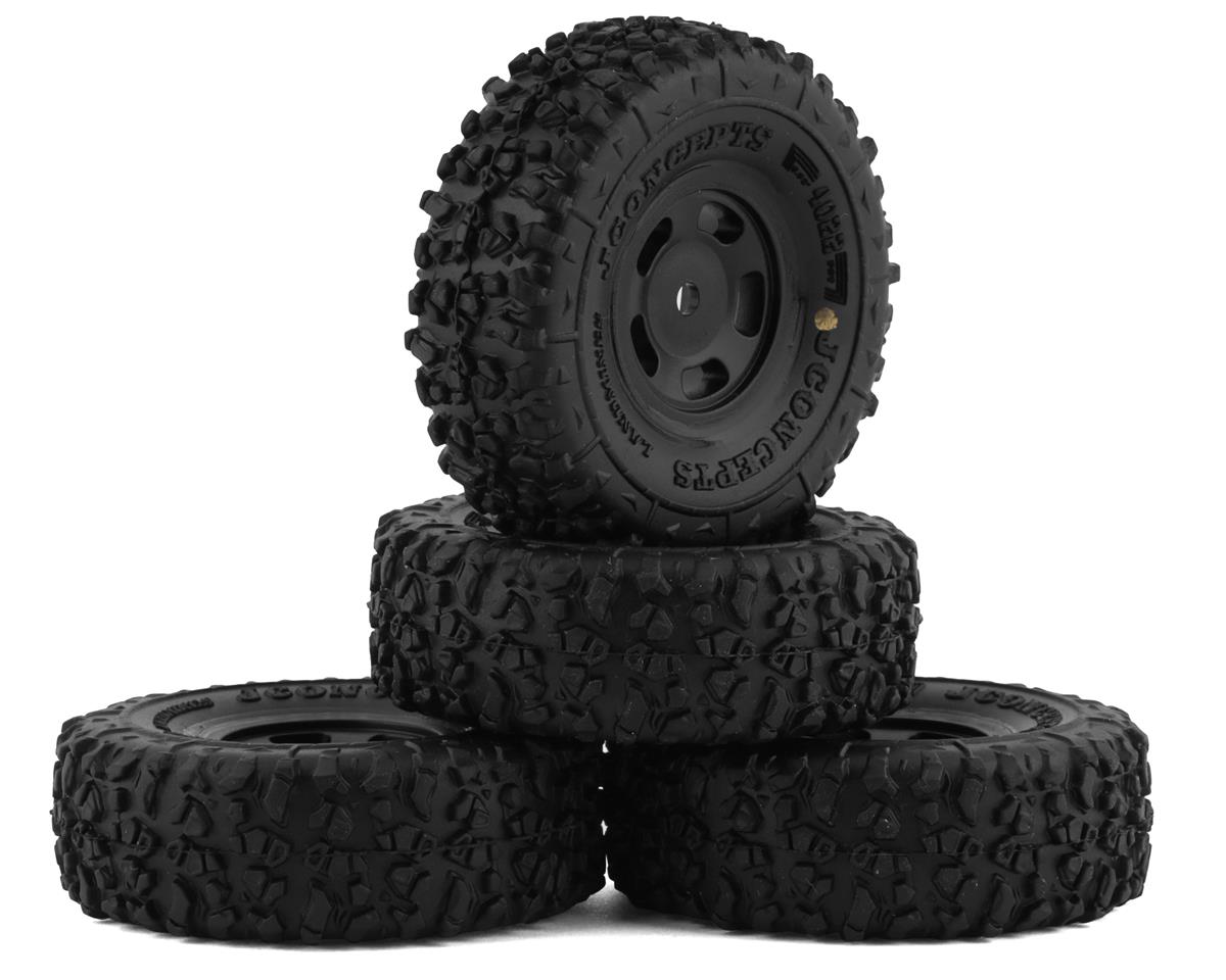 JConcepts Landmines (Gold) 1.0" Pre-Mounted Tires w/Glide 5 Wheels (Black) (4)