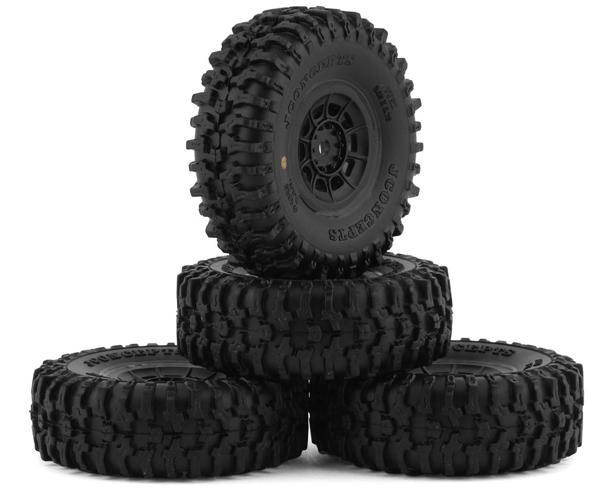 JConcepts Tusk Tires, ruedas Black Hazard montadas, compuesto dorado (2)