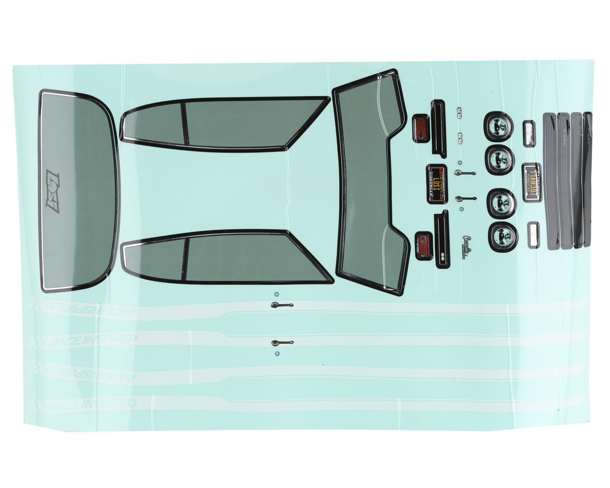 Losi 1970 Chevelle 1/16 Mini Drag Body Set (Clear) LOS210041