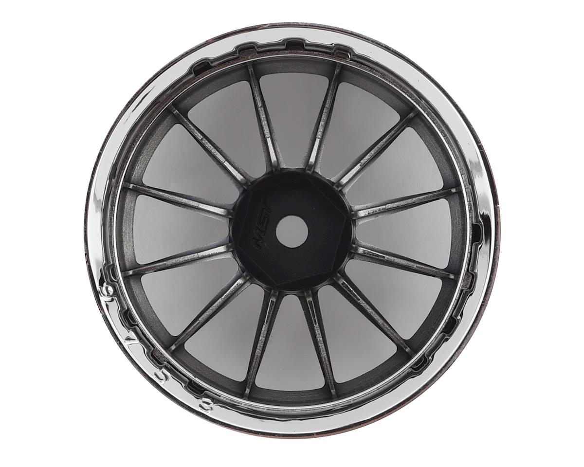Juego de ruedas MST S-GD 21 (plata/negro) (4) (desplazamiento intercambiable) con hexágono de 12 mm