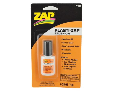 Pacer Technology Plasti-Zap CA Glue w/Brush Applicator (Medium) (0.25oz)