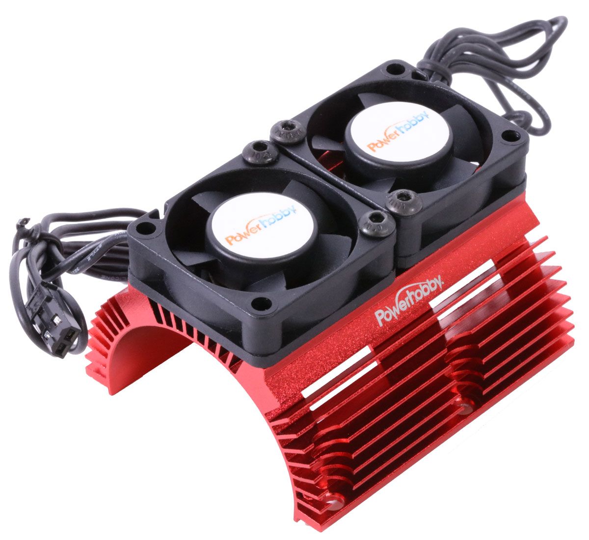 Power Hobby Heat Sink with Twin Turbo High Speed Cooling Fans (Assorted Colors)