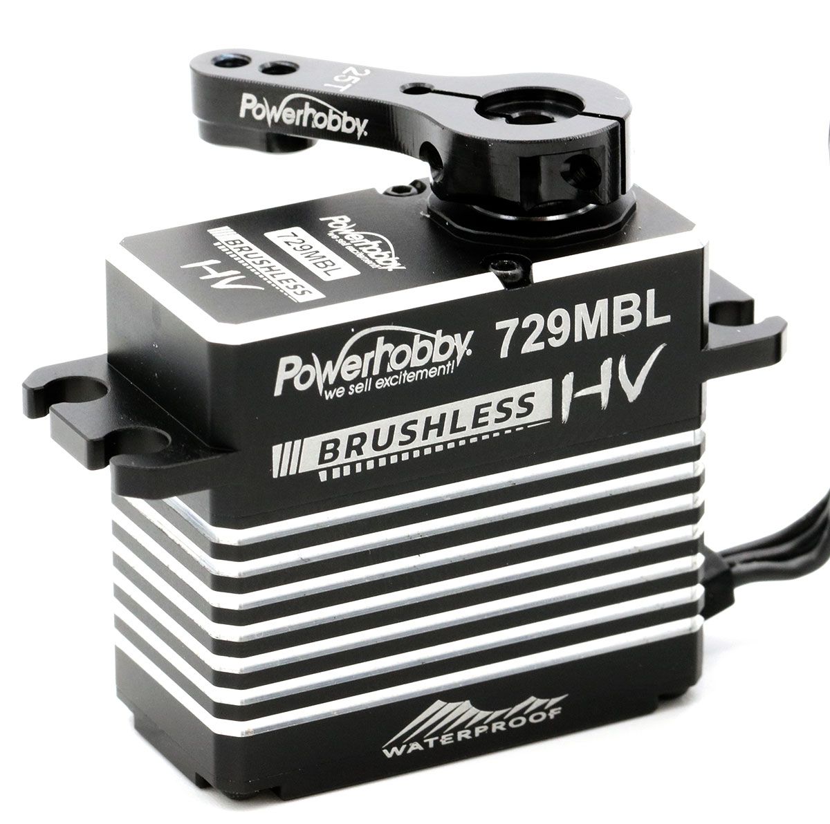 Powerhobby 729MBL Servo de engranaje de acero sin escobillas impermeable de alto voltaje, con caja de aluminio