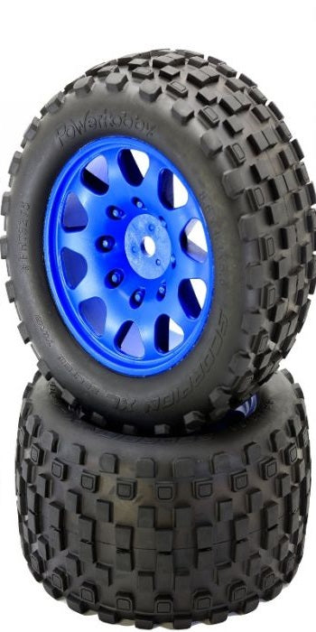 Powerhobby Scorpion XL Belted Tires / Viper Wheels (2) Traxxas X-Maxx 8S-Blue *Archived