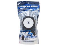 Pro-Line Slide Lock Pre-Mounted 1/8 Buggy Tires (White) (2) (M3) w/Velocity V2 Wheel *Archived