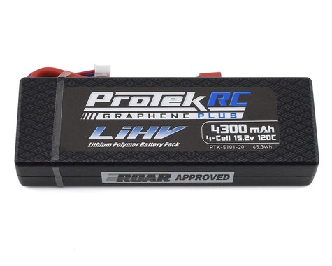 ProTek RC 4S 120C Low IR Si-Graphene + HV LCG LiPo Battery (15.2V/4300mAh) con conector estilo T (aprobado por ROAR) *Archivado 