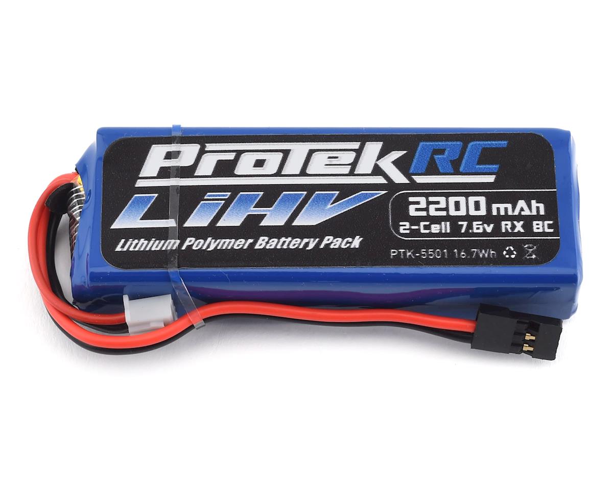 ProTek RC 7.6V 2200mAh 2S HV LiPo Receiver Battery Pack (Mugen/AE/8ight-X) (w/Balance Plug)