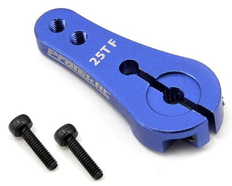 ProTek RC 4mm Aluminum Long Clamping Servo Horn (Blue) (25T)