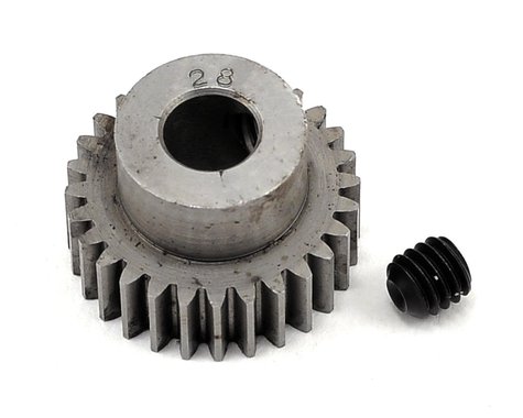 Robinson Racing Hard Steel Motor Pinion, 5mm bore 48P 28T