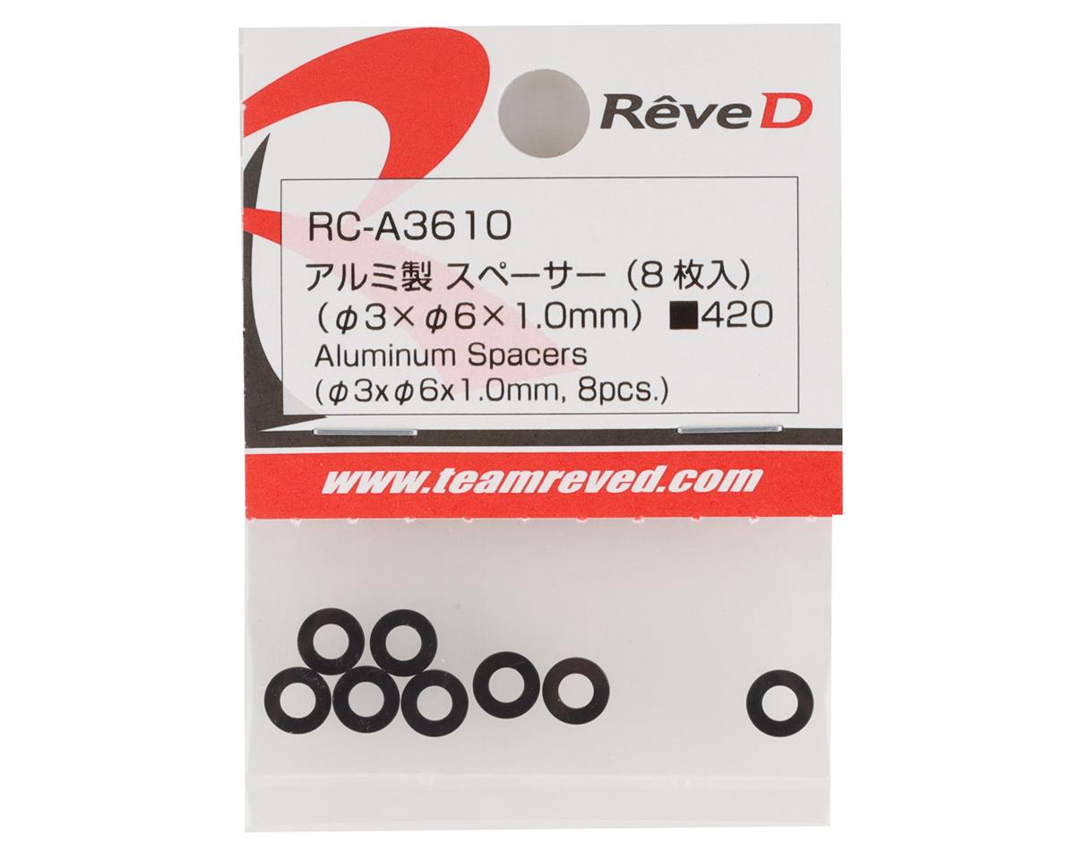 Calzo de aluminio Reve D 3x6x1.0mm (negro) (8)