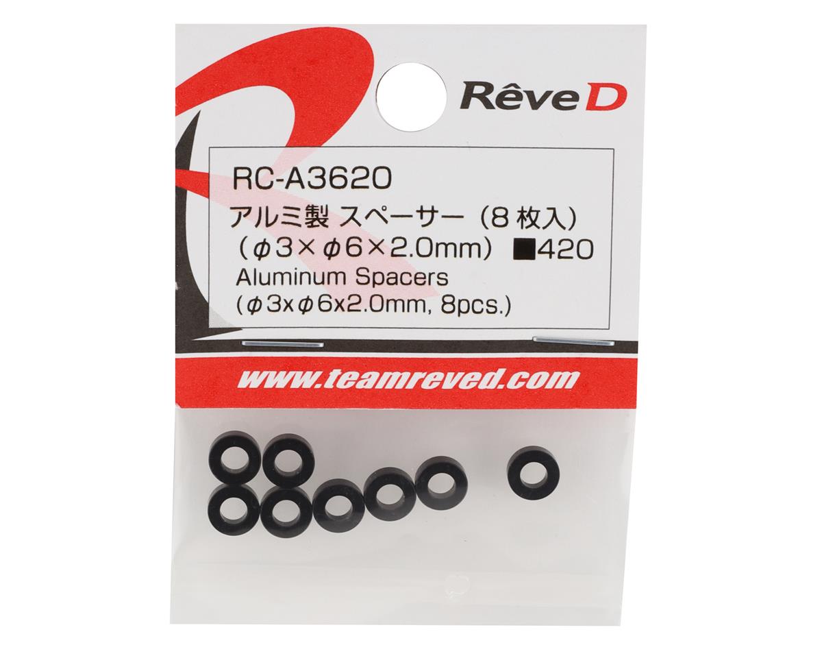 Calzo de aluminio Reve D 3x6x2.0mm (negro) (8)