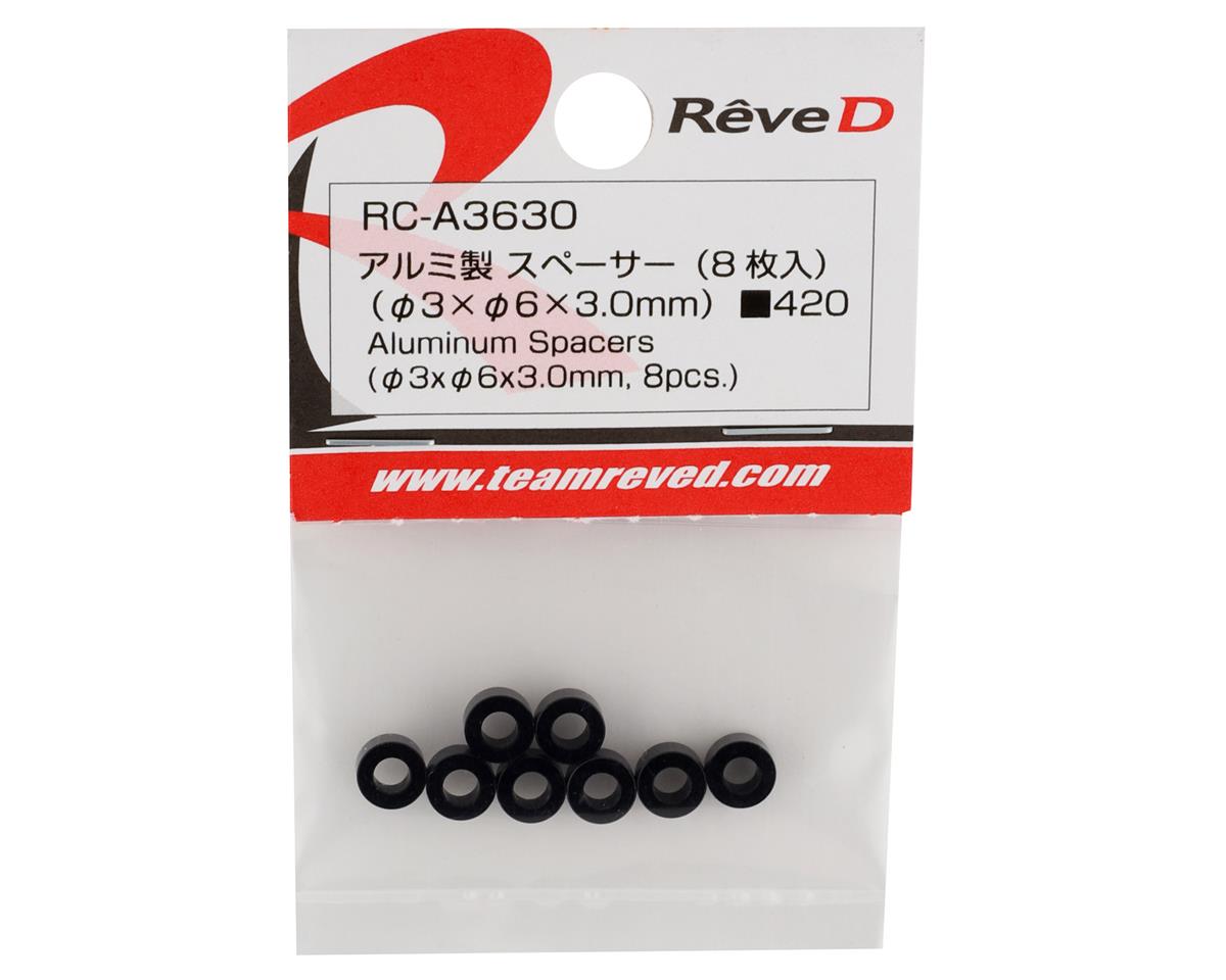 Calzo de aluminio Reve D 3x6x3.0mm (negro) (8)