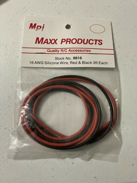 Cable de silicona Mpi 16awg, rojo y negro, 3 pies cada uno