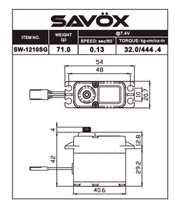Savox SW-1210SG Black Edition Waterproof Digital Servo (High Voltage)