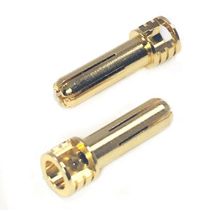 Trinity 5mm Pure Copper Gold Plated Bullet Connectors, Male (2pcs) *Clearance