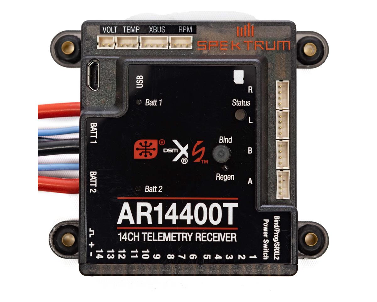 Spektrum RC AR14400T Receptor de telemetría PowerSafe de 14 canales