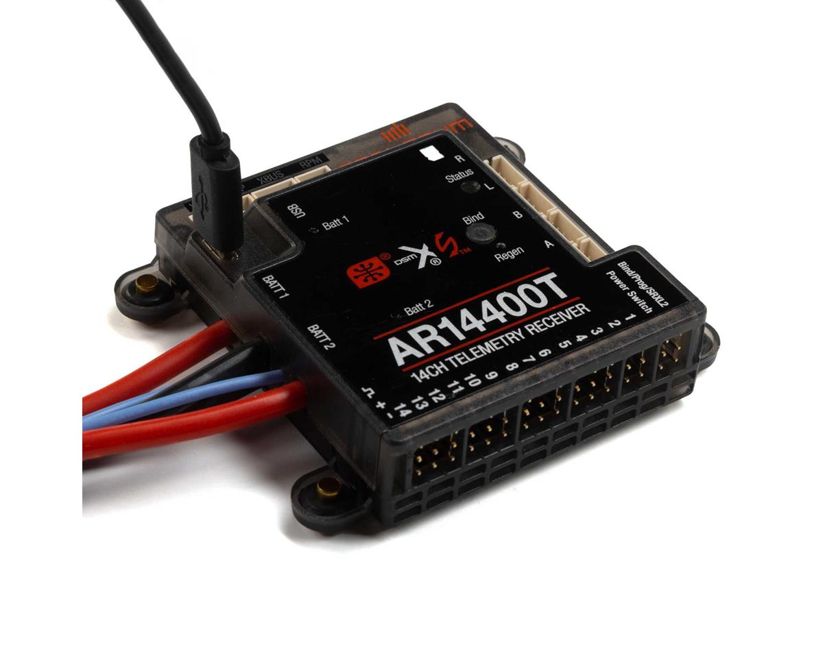 Spektrum RC AR14400T Receptor de telemetría PowerSafe de 14 canales