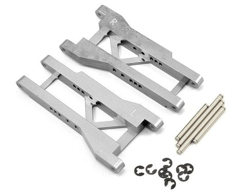 Brazos en A traseros de aluminio mecanizado CNC STRC para Traxxas Slash (plata) *Descontinuado