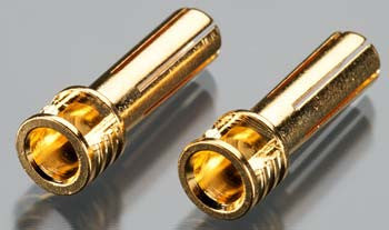 TQ Wire 5mm Flat Male Bullet Connectors (Gold) (18mm) (2)
