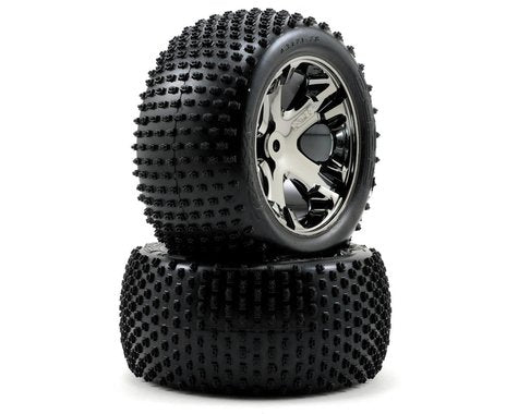 Neumáticos traseros Traxxas Alias ​​con ruedas All-Star (2) (cromo negro) (estándar)