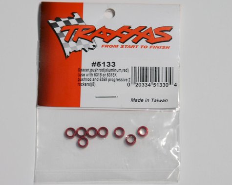 Traxxas Aluminum Pushrod Spacer (Red) (8) use with TRA5318 or TRA5318X, and TRA5358