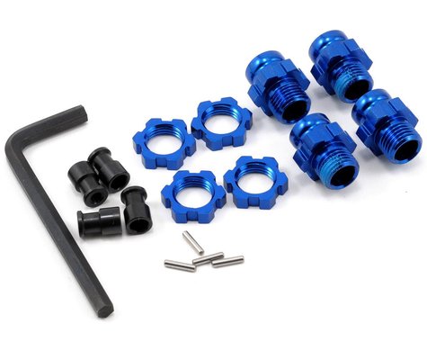 Juego de adaptadores de rueda Traxxas de aluminio de 17 mm (azul) (4) 