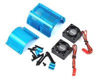 Yeah Racing 1/8 Twin Fan Disipador de calor de aluminio con 2 ventiladores (azul) (40,8 mm de diámetro) *Discontinuado